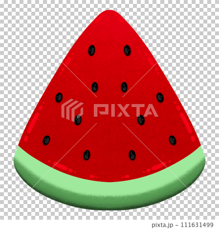 Watermelon Slice Cartoon illustration Watermelon Slice Icon Red Fruit Cartoon Watermelon Slice Isolated 111631499
