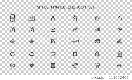 Simple line icon set with finance and money motifs - Stock Illustration ...