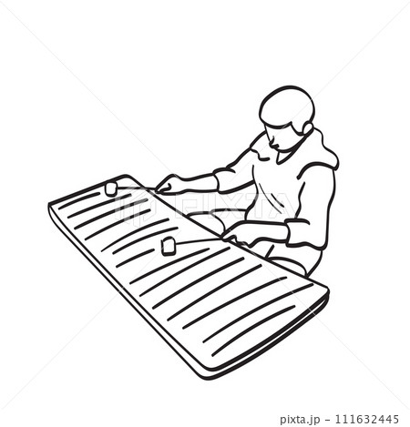 man playing xylophone illustration vector hand drawn isolated on white background man playing xylophone illustration vector hand drawn isolated on white background 111632445