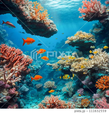 coral reef in underwater 111632559