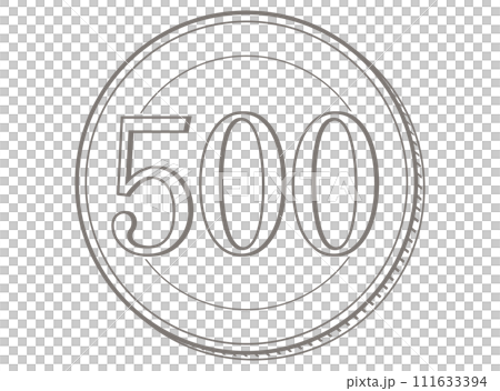 A simple illustration of a 500 yen coin A simple illustration of a 500 yen coin 111633394