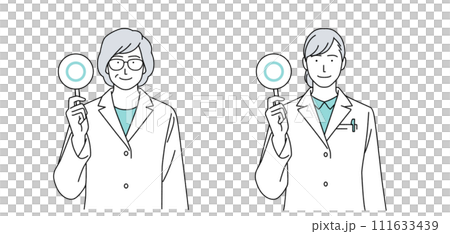 穿著白大褂的女人插畫 穿著白大褂的女人插畫 111633439