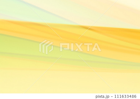 黄緑・オレンジ色の面と線の交差　半透明感の背景　 111633486