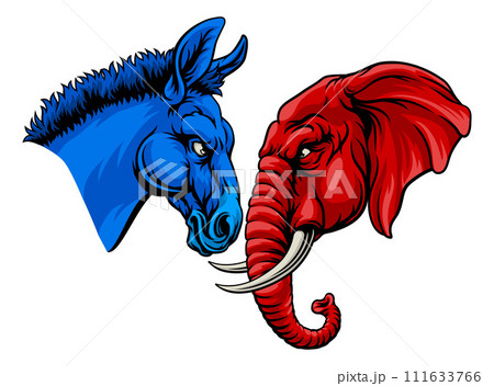 Republican Democrat Elephant Donkey Party Politics Republican Democrat Elephant Donkey Party Politics 111633766