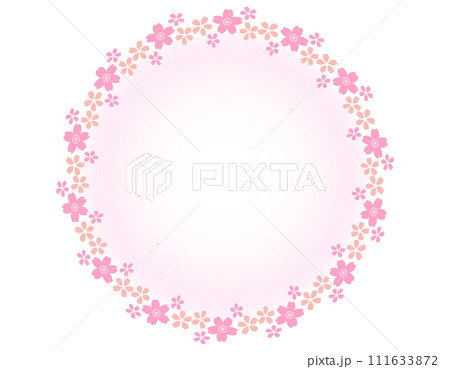 春らしい桜のラウンドフレーム　1 111633872