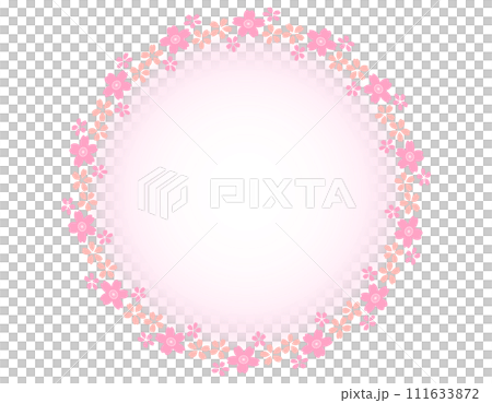 春らしい桜のラウンドフレーム　1 111633872