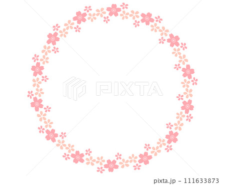 シンプルな桜のラウンドフレーム 1 シンプルな桜のラウンドフレーム 1 111633873