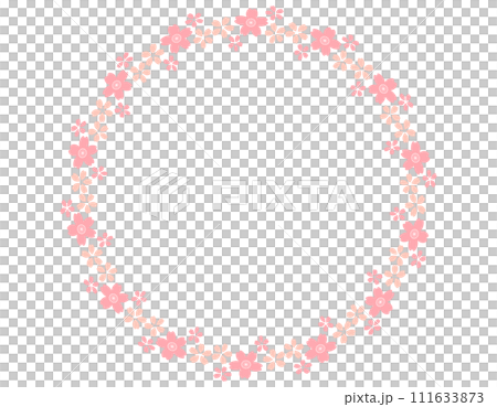 シンプルな桜のラウンドフレーム 1 シンプルな桜のラウンドフレーム 1 111633873