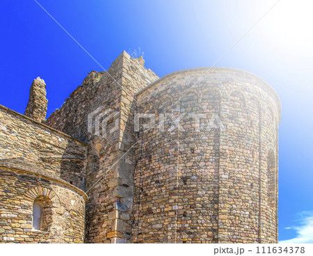View of the medieval fortress in Roses, Catalonia, northern Spain View of the medieval fortress in Roses, Catalonia, northern Spain 111634378