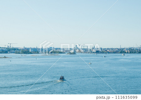 Panoramic view of Helsinki from the sea and Suomenlinna Fortress. Panoramic view of Helsinki from the sea and Suomenlinna Fortress. 111635099