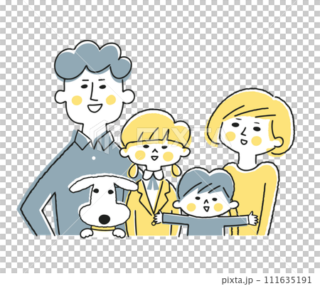 犬と若い家族のイラスト素材 犬と若い家族のイラスト素材 111635191