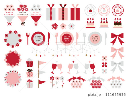 花束などの誕生日セット素材 111635956
