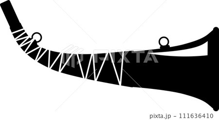 Traditional Hunting Bugle Isolated Icon in Flat Style. Vector Illustration. Traditional Hunting Bugle Isolated Icon in Flat Style. Vector Illustration. 111636410