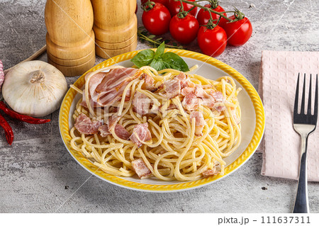 Italian pasta spaghetti Carbonara Italian pasta spaghetti Carbonara 111637311