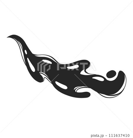 Black water splash. Abstract wet splatter drop for tattoo design, river wave ripple stain splash simple marine environment doodle. Vector isolated. Different dirt or ink shape Black water splash. Abstract wet splatter drop for tattoo design, river wave ripple stain splash simple marine environment doodle. Vector isolated. Different dirt or ink shape 111637410