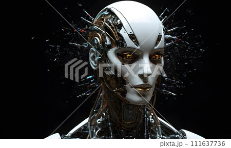 AI-generated content. Robotic Portrait of the Future AI Generated 111637736