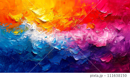 Abstract oil paint background. Oil paints on canvas. Multicolored background.	 111638150