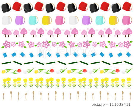 ポップでかわいい春のライン9種セット ポップでかわいい春のライン9種セット 111638411
