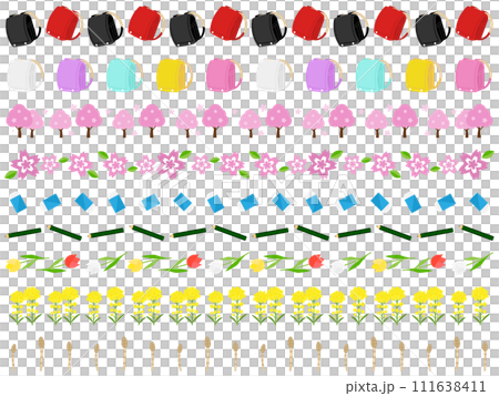 ポップでかわいい春のライン9種セット ポップでかわいい春のライン9種セット 111638411