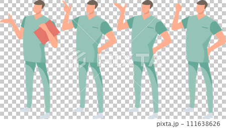 Male medical worker pose set 111638626