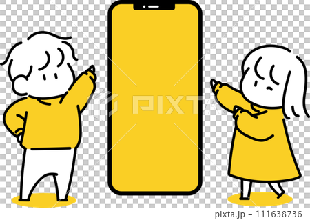 Smartphone and man and woman Smartphone and man and woman 111638736