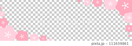 Frame illustration of spring flowers (plum, cherry blossom style) Frame illustration of spring flowers (plum, cherry blossom style) 111639861