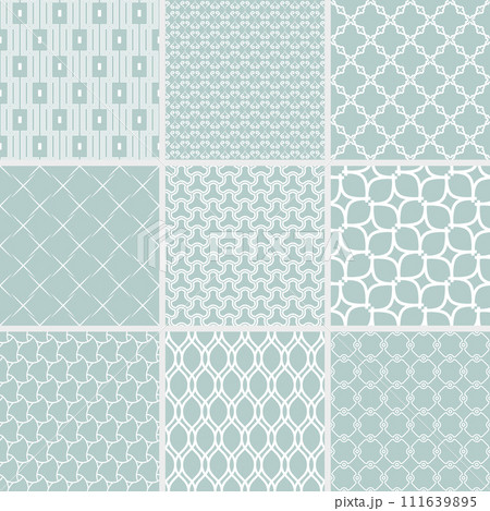Set of Geometric Modern Seamless Backgrounds and Graphics. Collection of Patterns in Different Styles 111639895