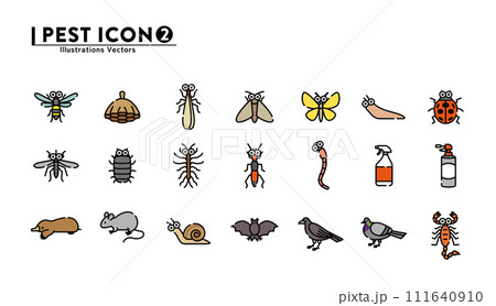 害虫と害獣　イラスト 111640910