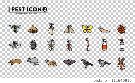 害虫と害獣　イラスト 111640910