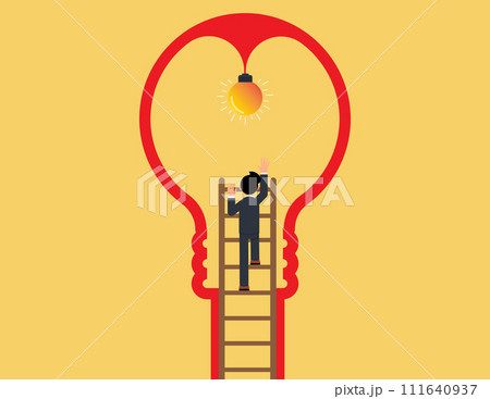 Imagination or education to develop skills. businessman reached out to find ideas using stairs. Imagination or education to develop skills. businessman reached out to find ideas using stairs. 111640937