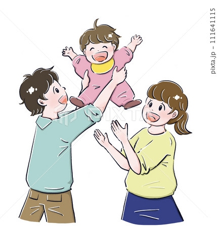 赤ちゃんをあやす夫婦1 高い高い 赤ちゃんをあやす夫婦1 高い高い 111641115