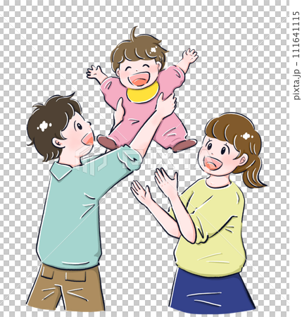 赤ちゃんをあやす夫婦1 高い高い 赤ちゃんをあやす夫婦1 高い高い 111641115
