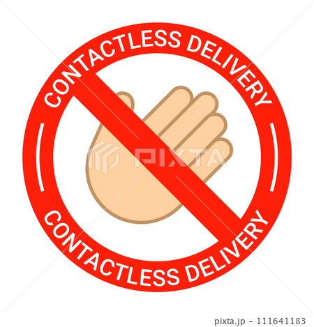 Contactless delivery sign. Quarantine isolated delivery vector icon 111641183