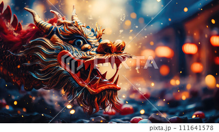 Enchanting Dragon Dance at Chinese New Year - Generative AI 111641578