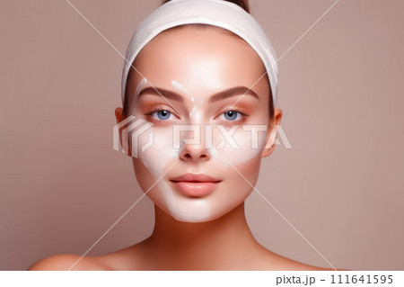 Radiant Beauty: Young Woman with Fresh Skin - Generative AI Radiant Beauty: Young Woman with Fresh Skin - Generative AI 111641595