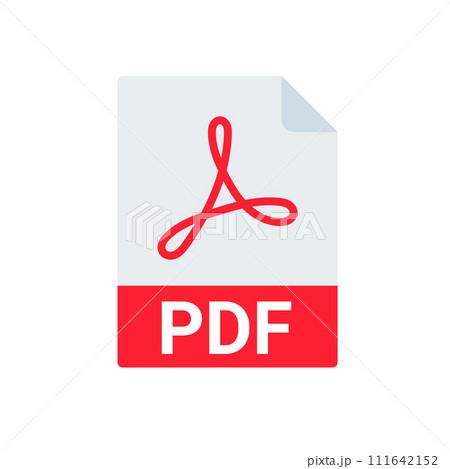 PDF file icon format. Pdf download document image button vector doc icon PDF file icon format. Pdf download document image button vector doc icon 111642152