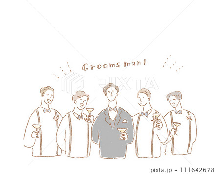 アッシャー、グルームズマンと花婿、ウエディング アッシャー、グルームズマンと花婿、ウエディング 111642678