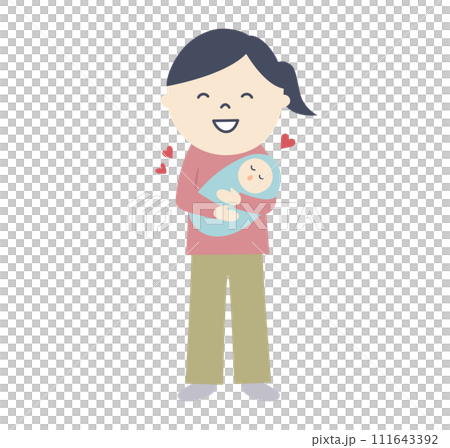 一個家庭主婦愛她的孩子的插圖 111643392