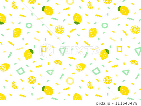 手描きの幾何学パターン レモン 111643478