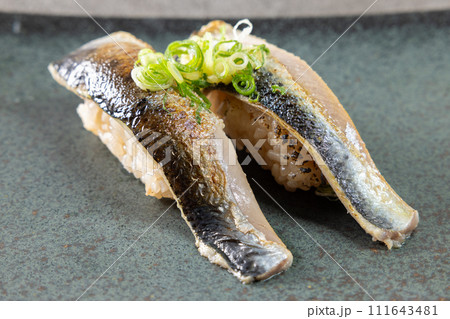おいしい炙り鰯の握り寿司 おいしい炙り鰯の握り寿司 111643481
