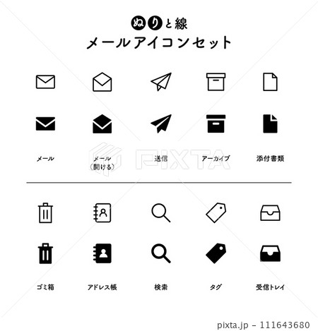 メールアイコンセット 111643680