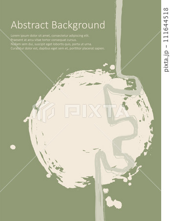 Khaki and white abstract background with ink brush design elements. 111644518