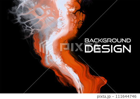 Luxury orange red white abstract background of marble liquid ink art. Vector illustration. 111644746