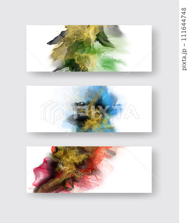 Luxury abstract background set of marble liquid ink art. Luxury abstract background set of marble liquid ink art. 111644748