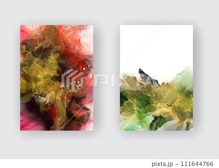 Luxury abstract background of marble liquid ink art. Vector illustration. 111644766