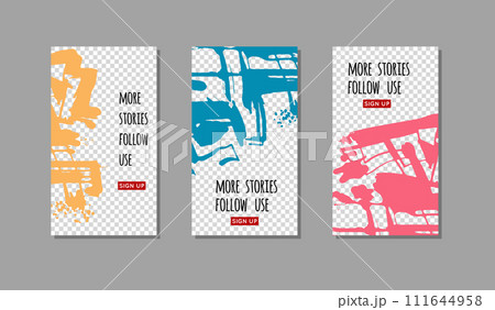 Color ink brush stroke on white background. 111644958