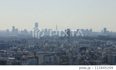 川崎市役所展望フロアから見た横浜市中心部・みなとみらい地区を含む風景 川崎市役所展望フロアから見た横浜市中心部・みなとみらい地区を含む風景 111645299