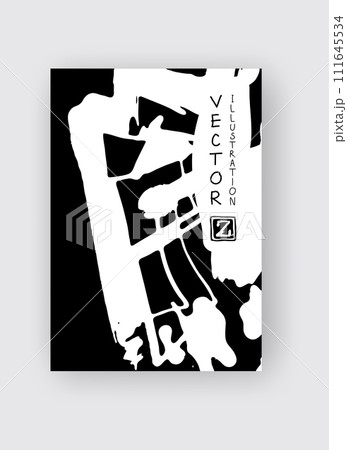 White ink brush stroke on black background. Japanese style. 111645534