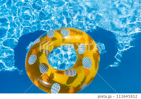 colorful buoy in a swimming pool in summer 111645812
