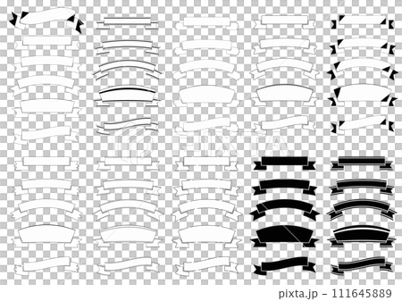 50 types of ribbon treatments (white background) 111645889